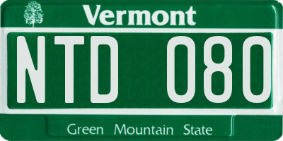 VT license plate NTD080