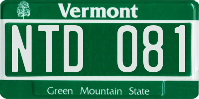 VT license plate NTD081