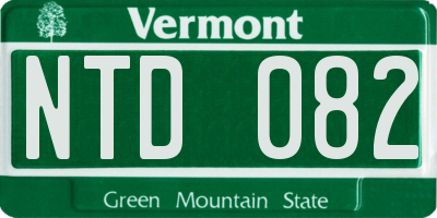 VT license plate NTD082