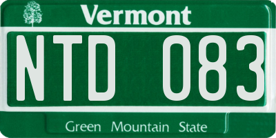 VT license plate NTD083