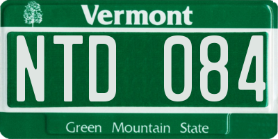 VT license plate NTD084