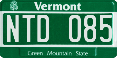VT license plate NTD085