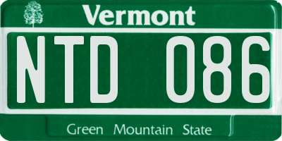 VT license plate NTD086