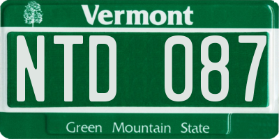 VT license plate NTD087
