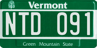 VT license plate NTD091