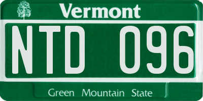VT license plate NTD096