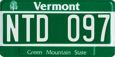 VT license plate NTD097