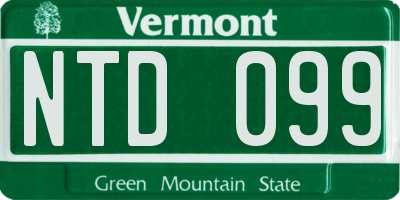 VT license plate NTD099