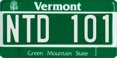VT license plate NTD101