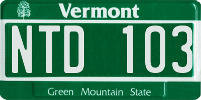 VT license plate NTD103