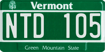VT license plate NTD105