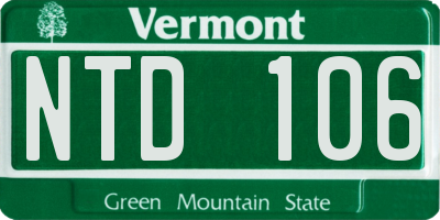 VT license plate NTD106