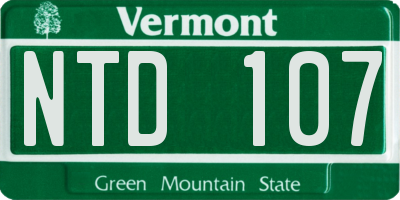 VT license plate NTD107