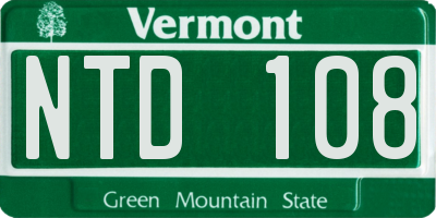 VT license plate NTD108