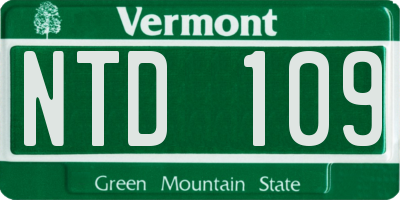 VT license plate NTD109