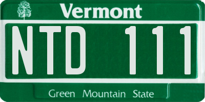 VT license plate NTD111