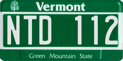 VT license plate NTD112