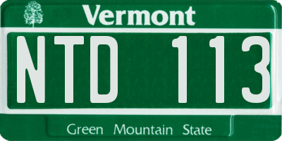 VT license plate NTD113
