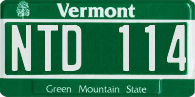 VT license plate NTD114