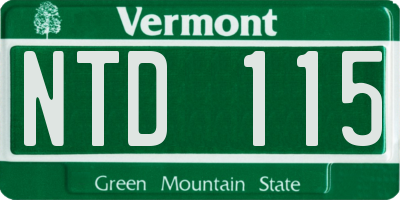 VT license plate NTD115
