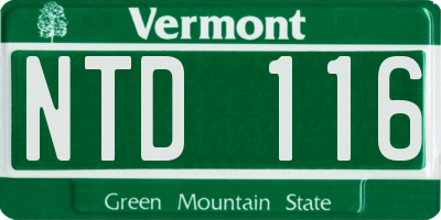 VT license plate NTD116