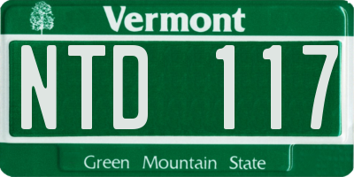 VT license plate NTD117