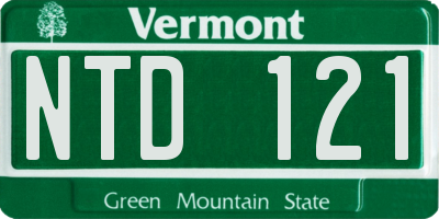 VT license plate NTD121