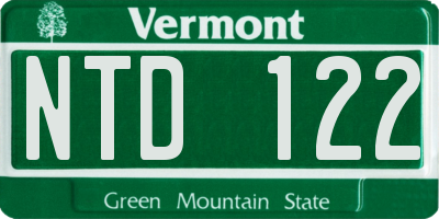 VT license plate NTD122