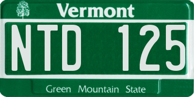 VT license plate NTD125