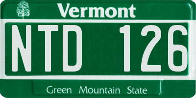 VT license plate NTD126