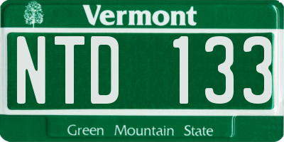 VT license plate NTD133