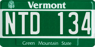 VT license plate NTD134