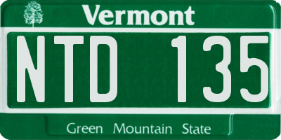 VT license plate NTD135