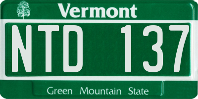 VT license plate NTD137