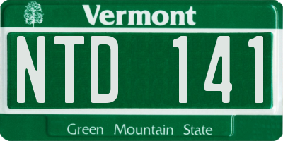 VT license plate NTD141