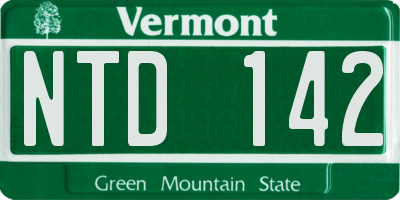VT license plate NTD142
