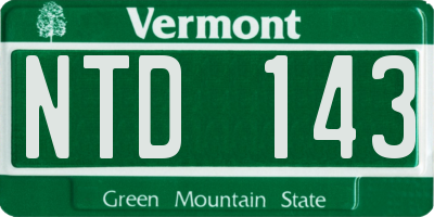 VT license plate NTD143
