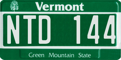 VT license plate NTD144