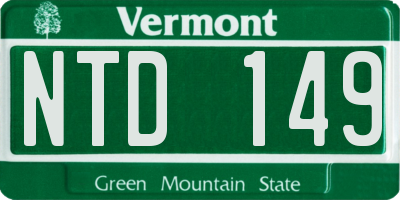 VT license plate NTD149