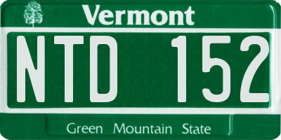 VT license plate NTD152