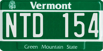 VT license plate NTD154