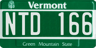 VT license plate NTD166