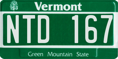 VT license plate NTD167