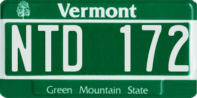 VT license plate NTD172