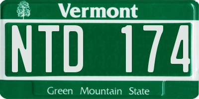 VT license plate NTD174
