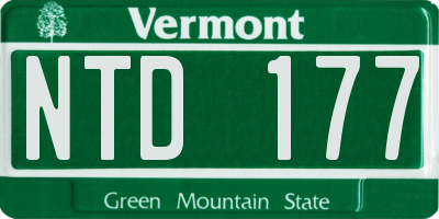 VT license plate NTD177