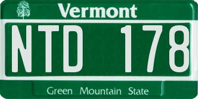 VT license plate NTD178