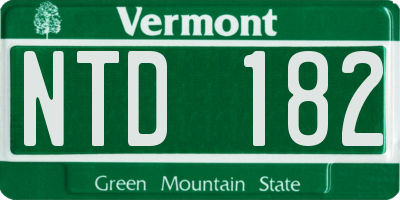 VT license plate NTD182