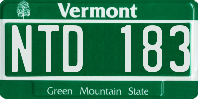 VT license plate NTD183
