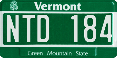 VT license plate NTD184
